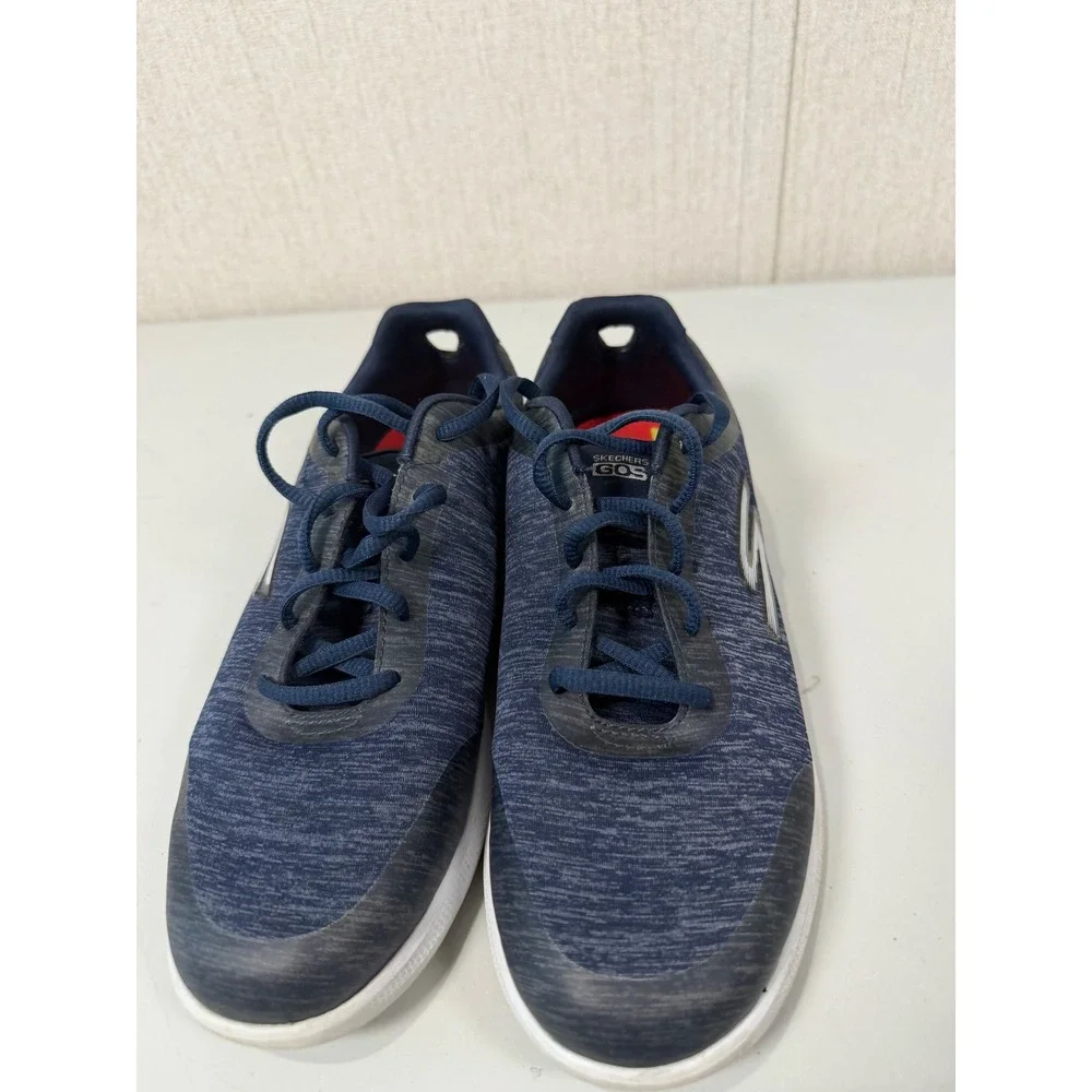 Skechers Go Step Lite Womens Navy Blue Goga Max Walking Shoes Sneakers size 7.5